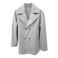 thumbnail image 3 of QHFBli Water-Resistant Mens Trench Coat Men's Solid Anorak Jacket Warm Casual Outerwear Coat with Zipper Fly and Grey XXL, 3 of 5