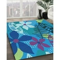 thumbnail image 2 of Ahgly Company Indoor Rectangle Patterned Blue Eyes Blue Area Rugs, 3' x 5', 2 of 6