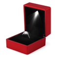 thumbnail image 4 of Xirurus Premium LED Lighted Ring Storage Box, Fashionable Engagement Jewelry Display Case with Soft Plush Interior, Perfect for Wedding Proposals and Anniversaries, 2.56 inches / 6.5 cm, Red, 4 of 9