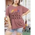 thumbnail image 2 of XCHQRTI Women Plus Size Hocus Pocus Shirt Graphic Halloween Casual Letter T-Shirt Short Sleeve Quote Funny Saying Top Tees, 2 of 7