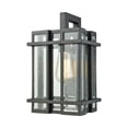 thumbnail image 2 of Glass Tower 1 Light Outdoor Wall Sconce In Matte Black With Clear Glass, 2 of 2
