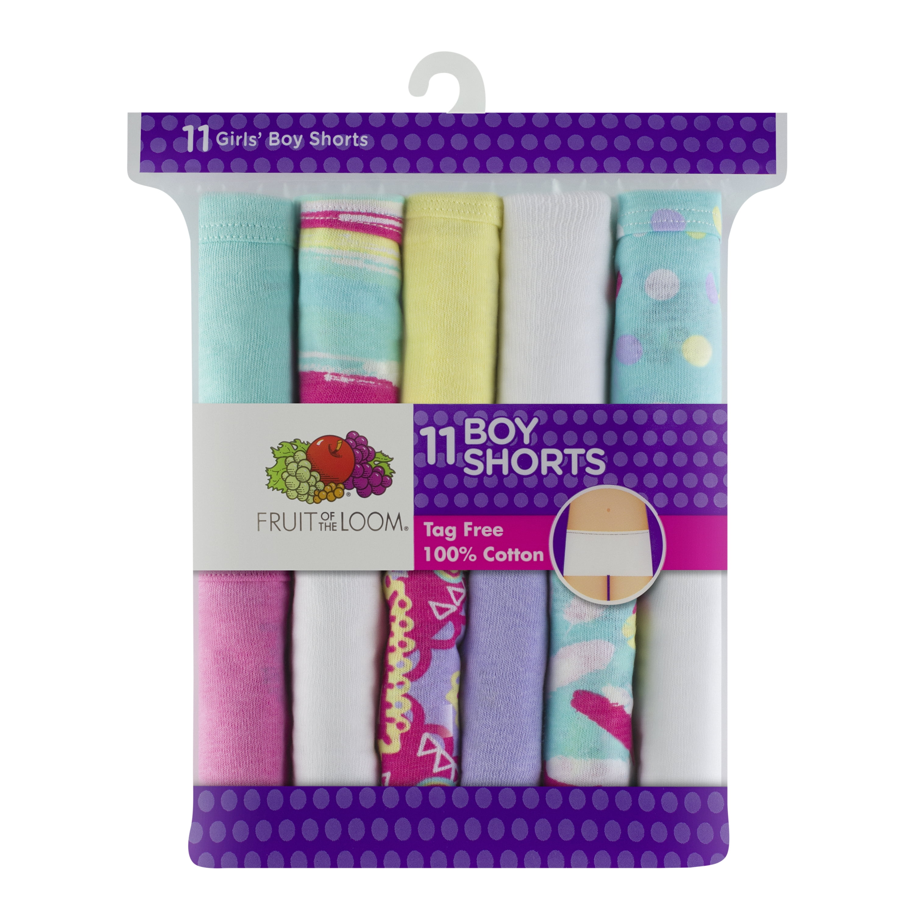 Fruit of the Loom Little Girls Boyshort Assorted Pack of 11 10