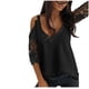 thumbnail image 2 of Fiudx Ofertas Relámpago Blusa de Manga Corta de Moda con Cuello En V Suelta y Hombros Descubiertos, 2 of 6