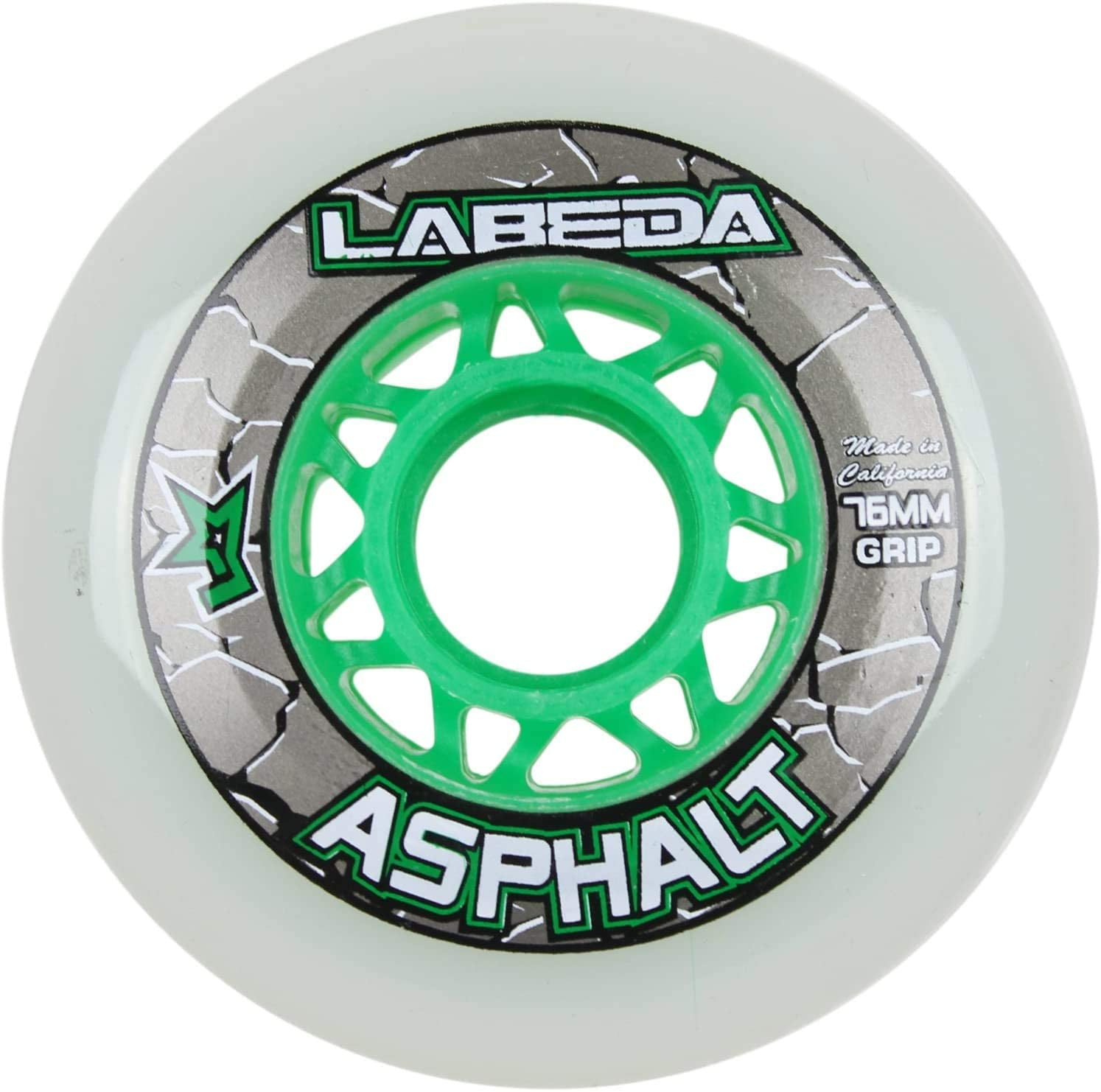 Labeda Asphalt Inline Roller Hockey Wheels 80mm White 83A 8-Pack Bones Reds 
