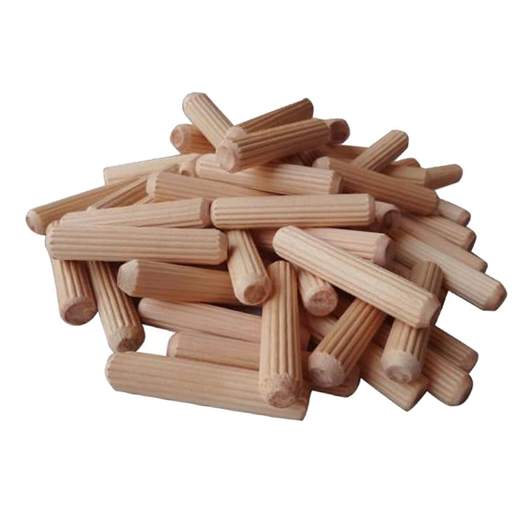 Joinery Hardwood Fluted Grooved Plugs Furniture 10mm x 40mm Wooden Dowel Pins 