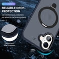 thumbnail image 2 of ELEHOLD Case for iPhone 16 Plus, Military-Grade Translucent Case with Magnetic O-Ring Stand [Compatible with MagSafe Accessory],Grayblue, 2 of 7