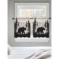 thumbnail image 5 of Rustic Bear Tier Curtains 36 Inch Length,Sheer Curtains for Bedroom Living Room Window Vintage Country Wildlife Forest Mountains Small Half Window Kitchen Curtains & Drapes 27.5"x36" 2 Panels, 5 of 6