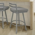 thumbnail image 5 of Amisco Derek 30 In. Swivel Bar Stool - Grey Polyester / Metallic Grey Metal, 5 of 9