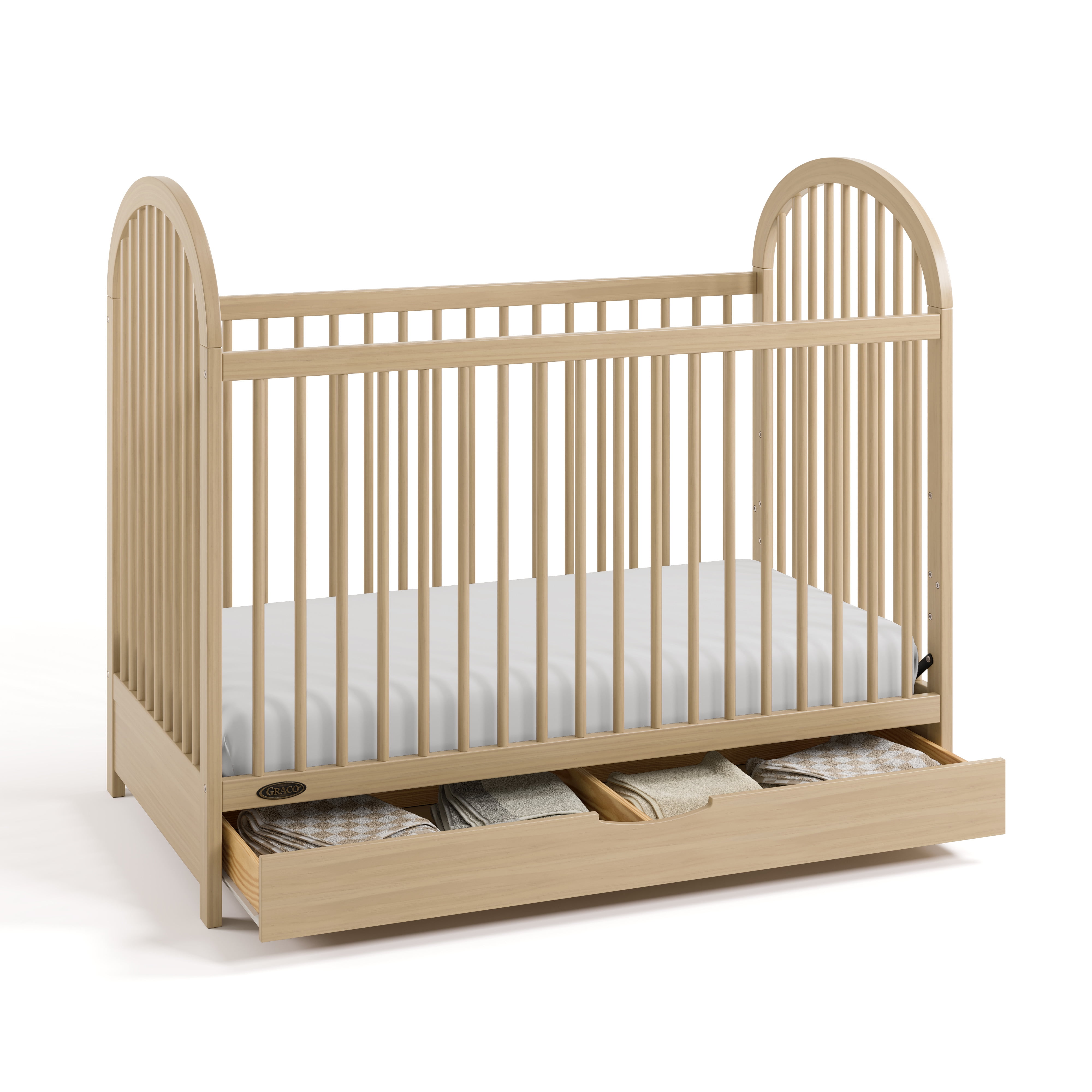 Graco Olivia 3-In-1 Convertible Baby Crib with Drawer, Driftwood