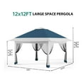 thumbnail image 3 of 12' x 12' Outdoor Gazebo Shelter, Pop Up Heavy Duty Double Roof Patio Gazebo with Netting and Curtains, Outdoor Patio Canopy for Lawn, Garden, Backyard, Deck, 3 of 7