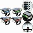 7588 Solar Led Bicycle Light Rechargeable Headlight With Horn For