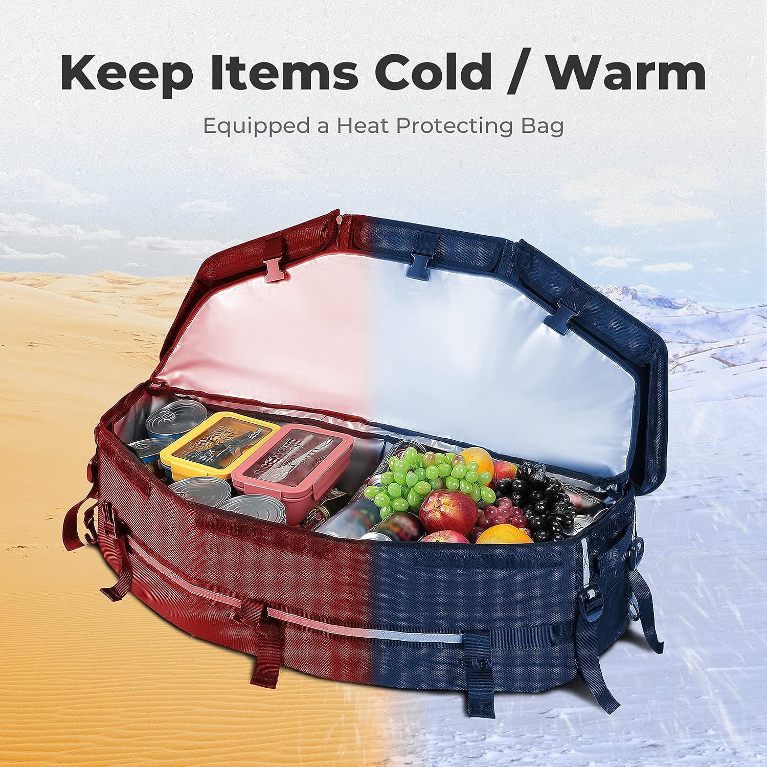 715002923 Kemimoto UTV Cargo Box Storage Bag w Cooler Compatible with Can-Am Maverick X3 Sport Commander Outlander 50L 13Gal