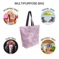 thumbnail image 7 of FORMRS Womens Canvas Tote Bag with Zipper Inner Pocket Shoulder Handbag, Pastel Pink Marble Pattern, 7 of 7