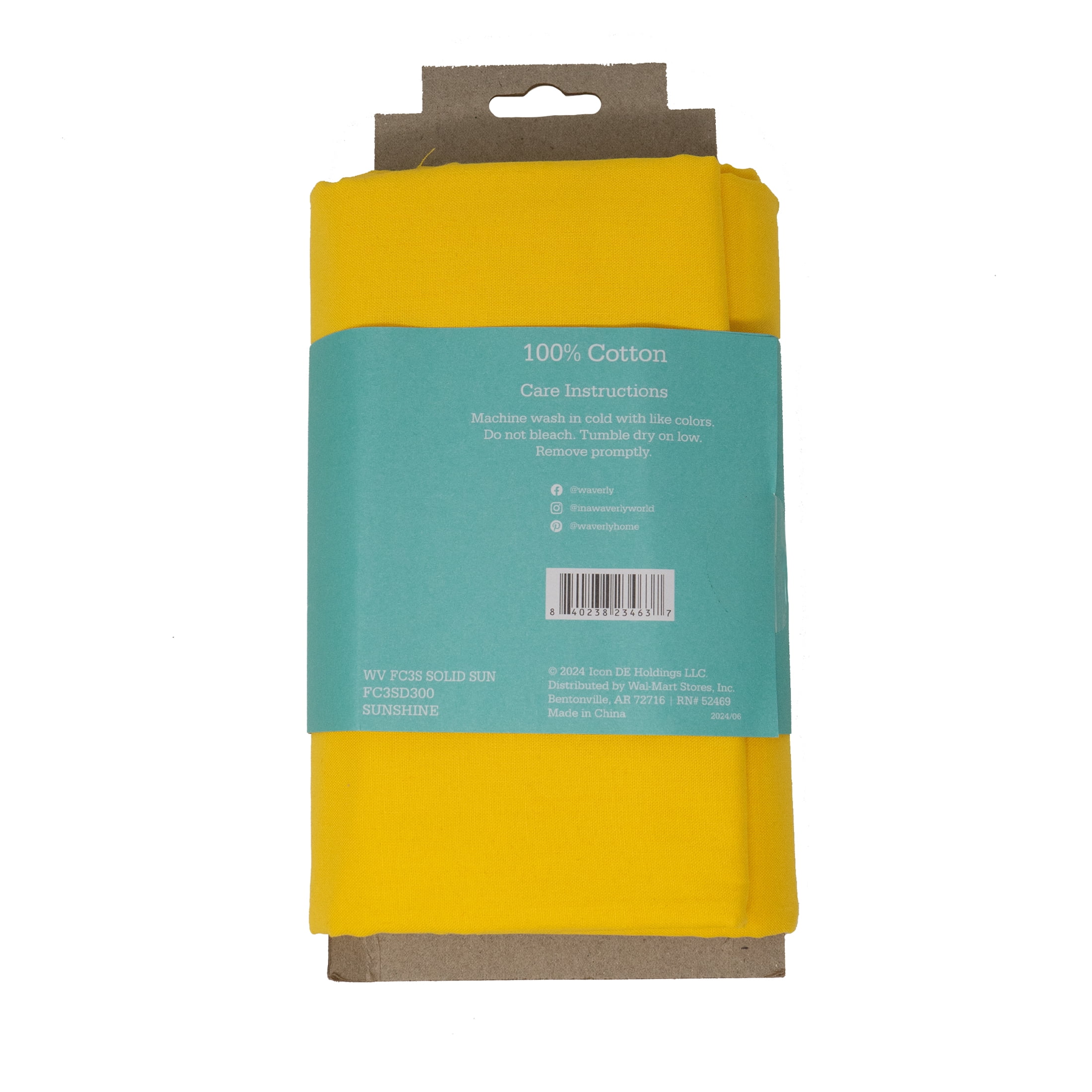 (2 pack) Waverly Inspirations 3 Yard Cut 100% Cotton Solids Fabric, Sunshine, 44" Wide for Quilting & Sewing