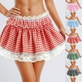 thumbnail image 2 of FUZHIQ Blue Gingham Skirt Women Plaid Ruffle Mini Skirt Flowy Layered Short Skirt Gingham A Line Skirts Cute Streetwear, 2 of 2