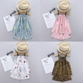 thumbnail image 3 of Summer Baby Kids Girls Pineapple Pattern Sling Outfits Blouse Tops+Shorts Sleepwear Set Pajamas,3M-6T, 3 of 4