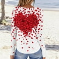 thumbnail image 4 of Resicozy Valentine Shirts for Women 2026 Long Sleeve Crew Neck Holiday Tops Tunic Loose Fit Cute Heart Print Blouse Pink#1 2XL, 4 of 4