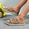 thumbnail image 3 of GJPBGK Women Sandals Women Double Buckle Slide Sandals Comfortable Cushion Insole Non-Slip Rubber Sole Good for Shopping, Parties & Casual Outings, 3 of 6