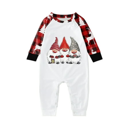 

Family Christmas Pajamas Matching Sets Christmas Printed Pajamas Match Set Romper Sleepwear Baby Style Family Matching Outfits Red 9-12 Months
