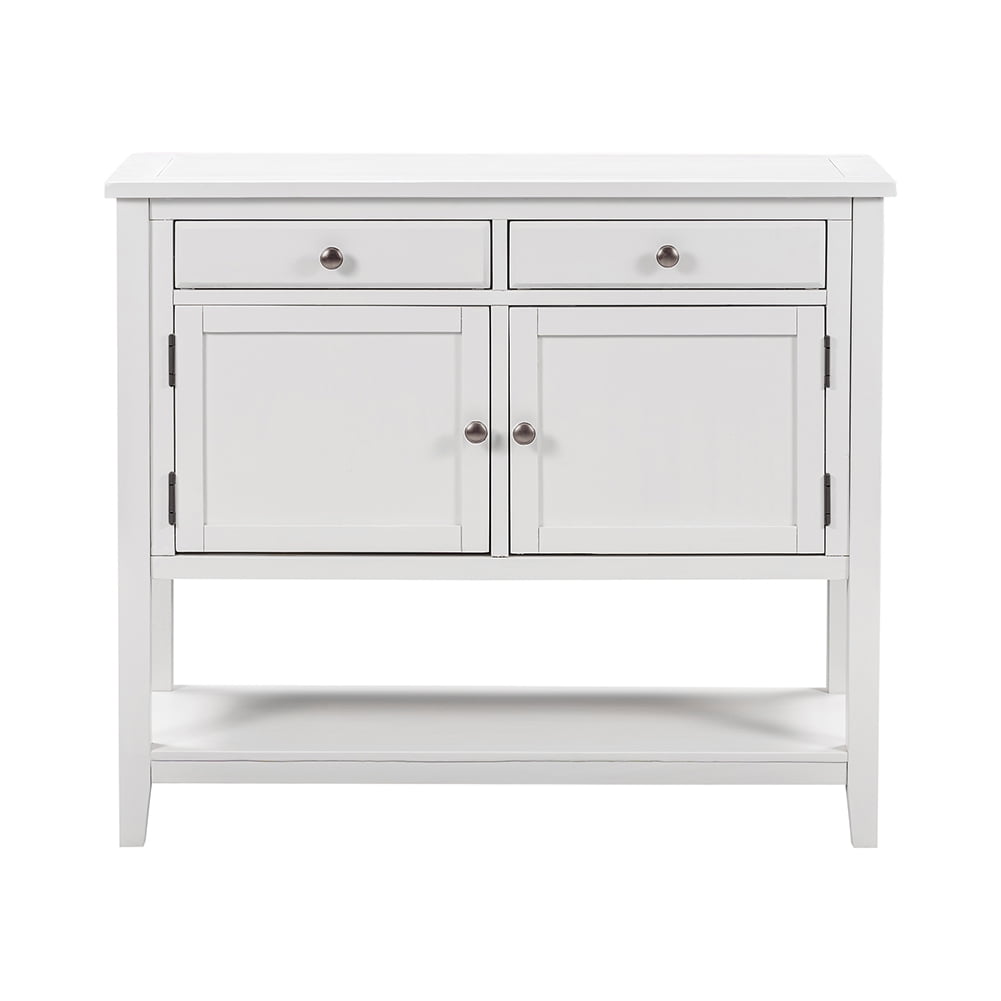 Lowestbest 39" Modern Console Table, Sofa Table, Entryway Side Table with 2 Drawers, 2 Cabinets and 1 Shelf (White) Lowestbest 39" Modern Console Table, Sofa Table, Entryway Side Table with 2 Drawers, 2 Cabinets and 1 Shelf (White)