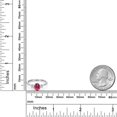 thumbnail image 6 of Gem Stone King 925 Sterling Silver Pink Tourmaline and Lab Grown Diamond Engagement Ring for Women | 1.19 Cttw | Oval 7X5MM | Gemstone October Birthstone | Size 9, 6 of 6