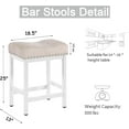 thumbnail image 4 of MIITODAY Bar Stools Set of 4, 25" Counter Height Bar Stool with Metal Frame, Fabric Upholstered Saddle Barstools for Kitchen Island, Beige, 4 of 5