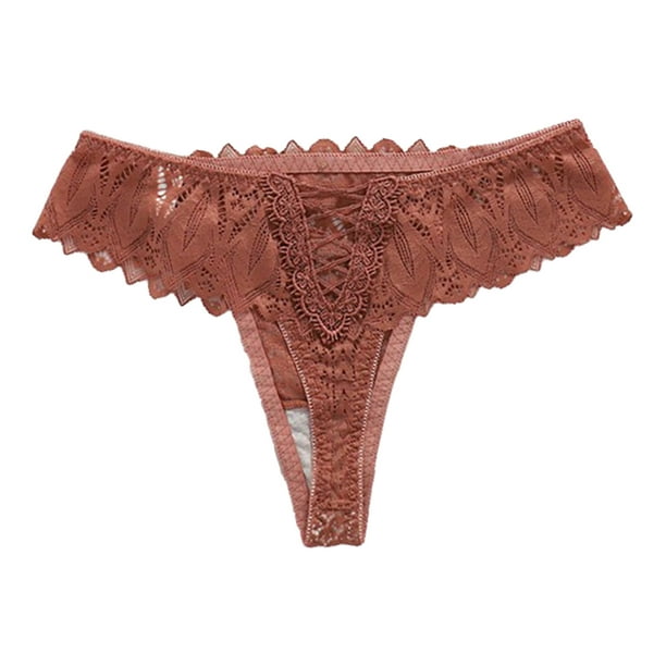 nsendm Female Underpants Adult Womens Underwear Lace Custom Letter Logo Low  Waist Striped Tangas No Show Bikini Custom Thongs My Most Recent(Pink, XL)