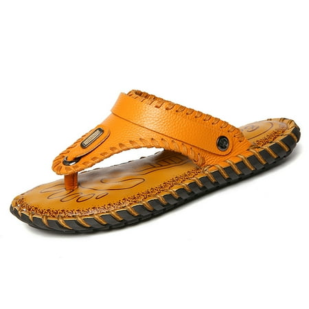 

Men s Sandals Flip Flops Dual Purpose Leather Top Layer Cowhide Summer 2022 Fashion Trend Non-Slip Flip Flops Men s Slippers