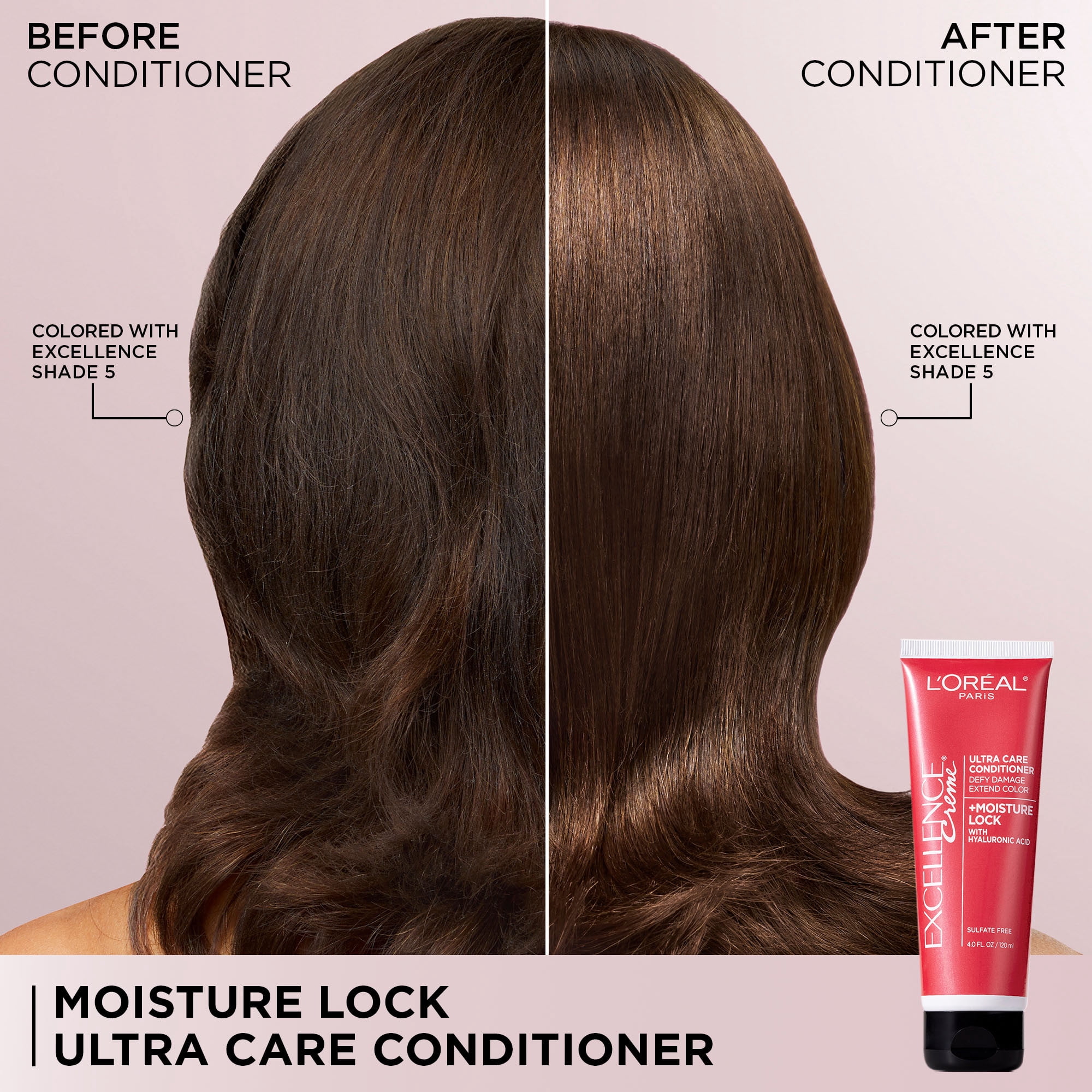 (6 pack) L'Oreal Paris Excellence - Hair Color Moisture Lock Ultra Care Conditioner, 4 fl oz