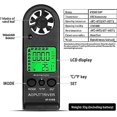 thumbnail image 2 of Handheld digital anemometer for measuring wind speed, measuring wind speed, temperature and maximum/average/current speed, accuracy, measuring for win, 2 of 5