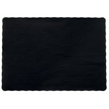 

25 Scalloped Edge Paper Placemats 10 X 14 Dinner Size 26 Colors - Black