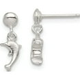 thumbnail image 1 of Sterling Silver Dangle Dolphin Post Earrings (15 X 6) Made In India qe8781, 1 of 5
