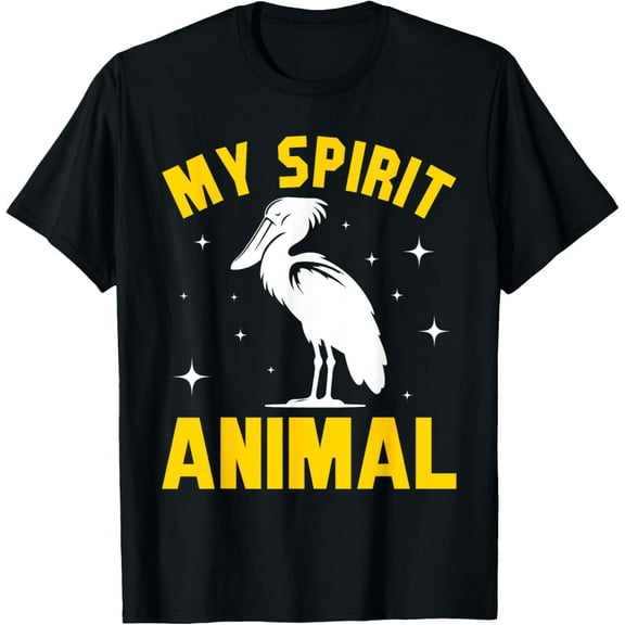 Funny Shoebill Stork Animal my spirit animal T-ShirtMen and women, White Black T-shirt, size: Extra large S-799XL