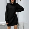 thumbnail image 2 of Yokua Women's Loose Turtleneck Oversize Long Pullover Sweater Dress, 2 of 8