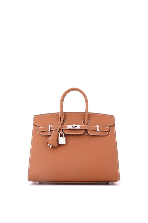 Pre-Owned Birkin Sellier Bag Gold Epsom with Palladium Hardware 25 By Rebag