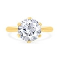thumbnail image 2 of 2 1/2 Ct Six Prong Solitaire Round Cut Lab Created Diamond Moissanite Ring, 18k Yellow Gold Plated 925 Sterling Silver, Gift for Wedding, Engagement And Anniversary Ring Size - 9, 2 of 6