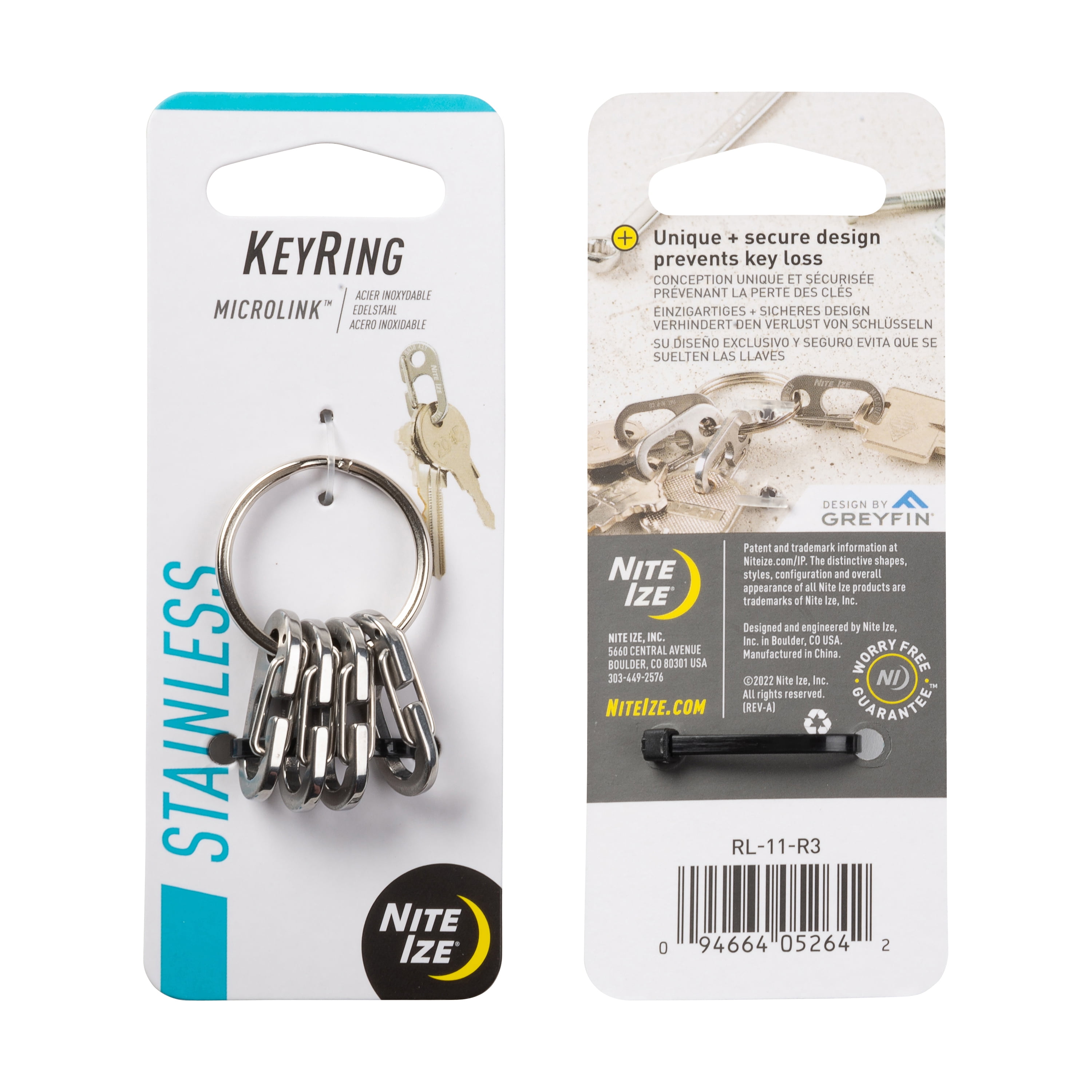 Nite Ize KeyRing MicroLink - Keychain Ring with Small Carabiners - Key Holder & Organizer Accessories - Heavy-Duty & Stainless Steel S-Biner Key Clips with Key Ring - 2 Pack