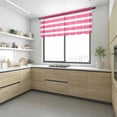thumbnail image 4 of Pink Striped Valance Curtains for Kitchen/Living Room/Bathroom/Bedroom Window, Rod Pocket Small Topper Half Short Window Curtains Voile Sheer Scarf, Modern Simple Monochrome Geometric White 42"x12", 4 of 8