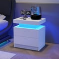thumbnail image 5 of LED Nightstands Set of 2 Modern Bedside Table for Bedroom Night Stand Set 2 with 2 Drawers Side Table with LED Lights for Bedroom,Living Room, 5 of 14