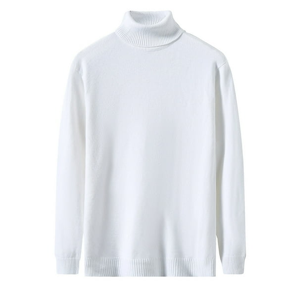 jsaierl Sweaters for Men Knit Turtle Neck Solid Loose Top Long Sleeve Classic Fall and Winter Pullover Sweater