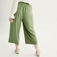 thumbnail image 2 of Plus Size Nine West Pull-On Flowy Wide Leg Cropped Pants Color: Black Bolder Stripes Size: 1X, 2 of 4