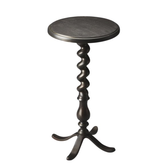 Mesa decorativa Offex Transitional redonda de metal gris, 23 cm