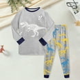 thumbnail image 2 of KPOPLK Toddler Boy Clothes Fall Waffle Striped Embroidered T-Shirt Short Set Kids Outfit 6 12 18 Months 2T 3T 4T 5T(4-5 Years,Grey), 2 of 5