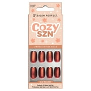Salon Perfect Halloween Fall Artificial Fake Press On Nails, 388 Magnetic Orange, Short Square, File, Glue and Prep Pad Included, 30 Nails