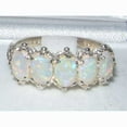 thumbnail image 4 of LBG British Made 10k White Gold Natural Opal Womens Eternity Ring - 33 size options - Size 9.5, 4 of 6