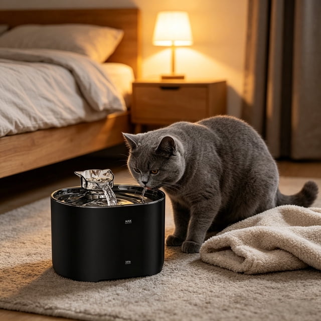 Rewenti Distributeur d'Eau pour Animaux, Filtre de Circulation Automatique, Distributeur d'Eau pour Animaux, Distributeur d'Eau Intelligent pour Animaux, Eau Courante