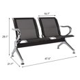 Sentado Reception Seating 5 Seat Reception Chair Black Office Guest Waiting with Arms; Airport ...