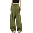 thumbnail image 3 of new women's trousers y2k women's trousers solid color elastic low-waisted trousers with pockets pleated women's trousers-As photo shows_a-S, 3 of 7