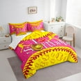 thumbnail image 3 of Homewish Softball Sport 7-Piece Bedding Comforter Set,Ball Game King Bedding Sets,Pink Yellow Bed Sheets For Boys Kids,Ultra Soft Home Decor Reversible, 3 of 8