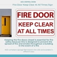 thumbnail image 6 of ADA CENTRAL SIGNS - Fire Door Keep Clear At All Times Sign - ADA Compliant Digitally Printed Text Wall Signs - Emergency Safety Fire Protection System for Warehouse, Work Site - Plastic 3.5” x 5”, 6 of 7